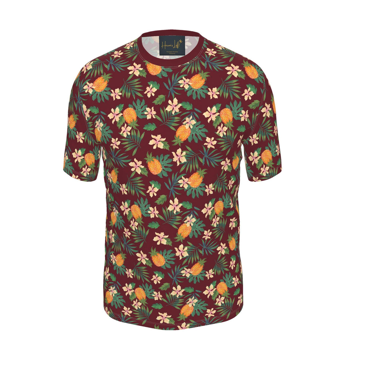 Men's Athletic Crew Neck T-Shirt — Pineapple Paradise Burgundy