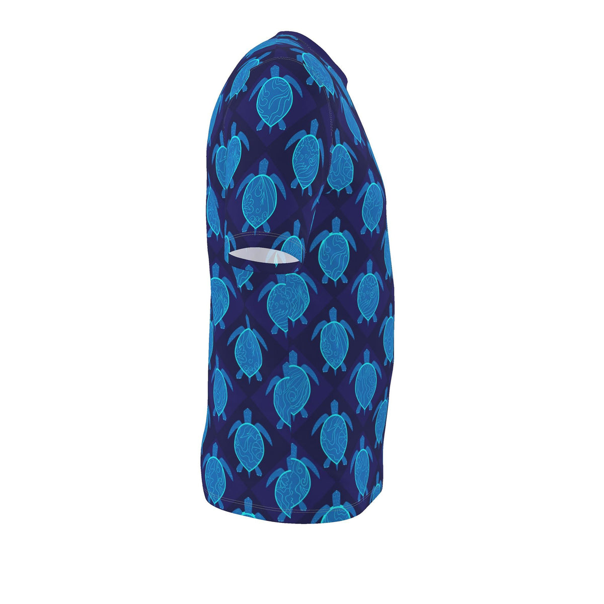Men's Athletic Crew Neck T-Shirt — Topo Turtles Cobalt Tide