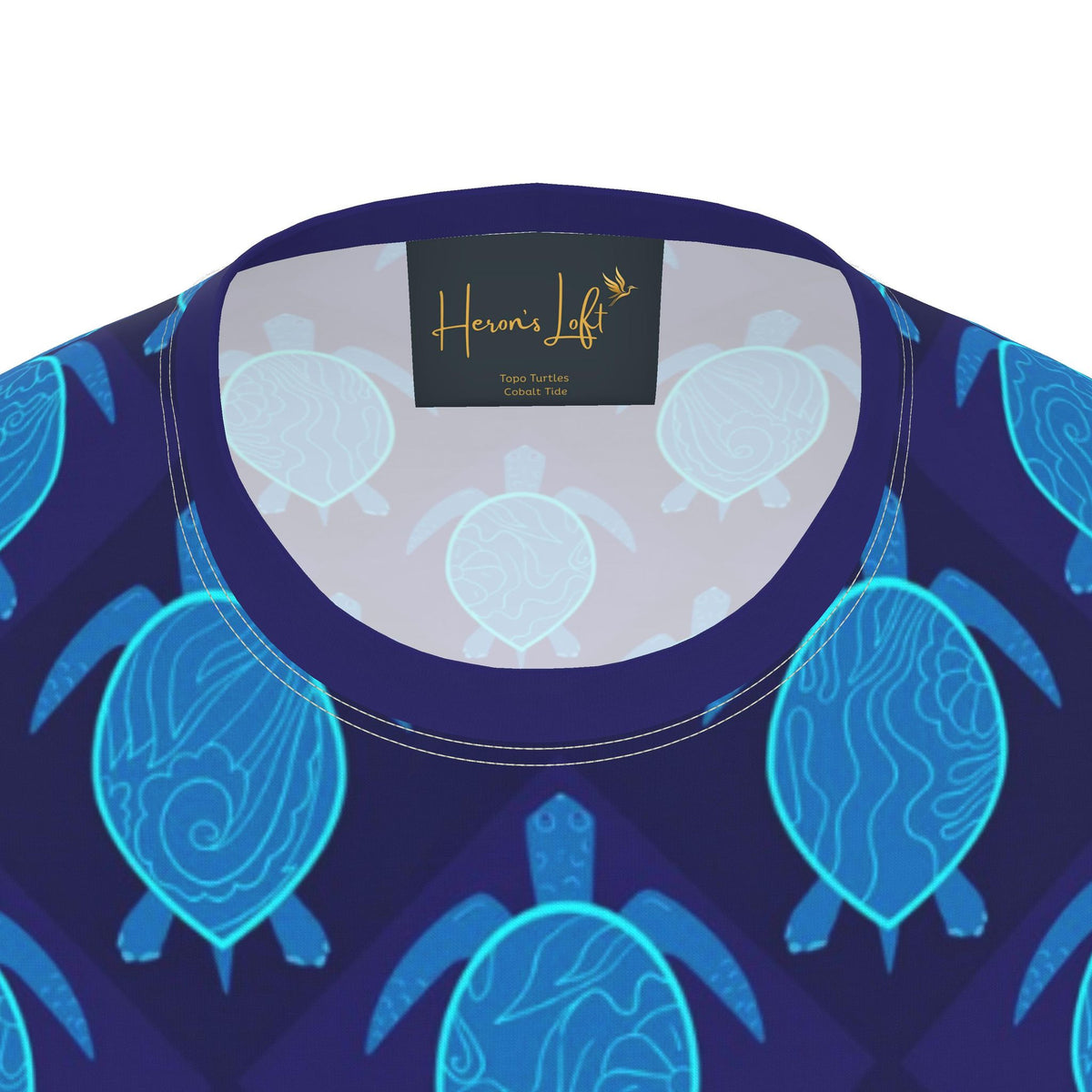 Men's Athletic Crew Neck T-Shirt — Topo Turtles Cobalt Tide