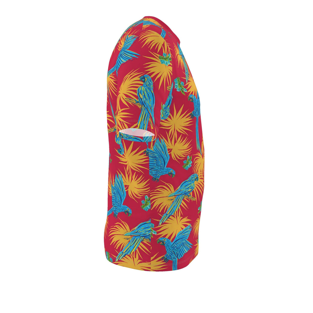 Men's Athletic Crew Neck T-Shirt — Tropical Macaw Samba Red