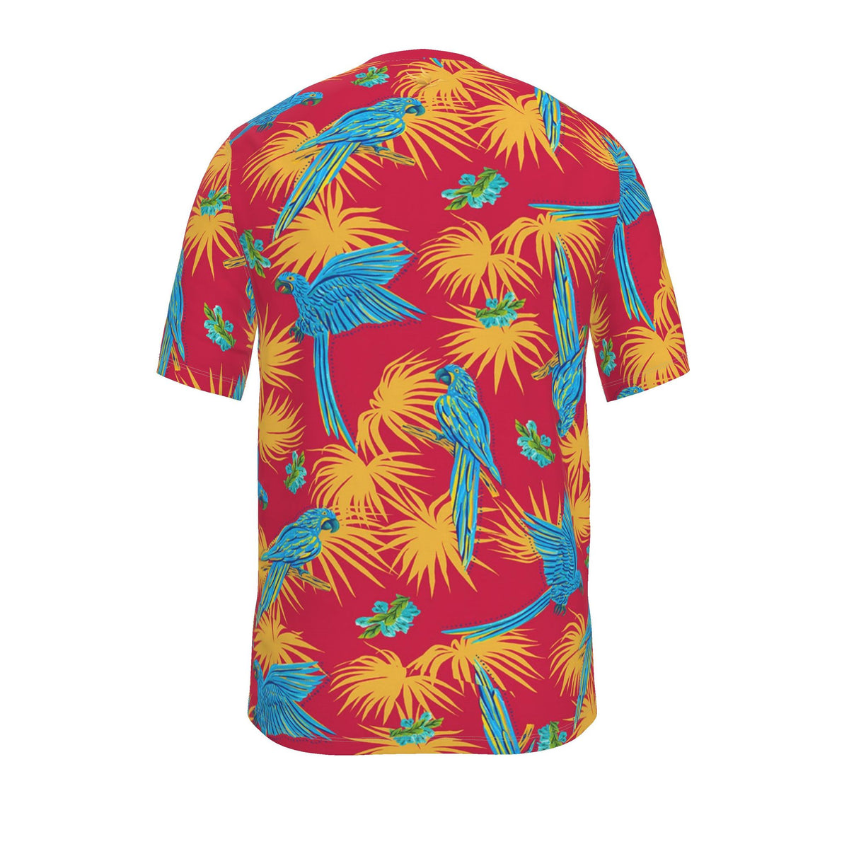 Men's Athletic Crew Neck T-Shirt — Tropical Macaw Samba Red