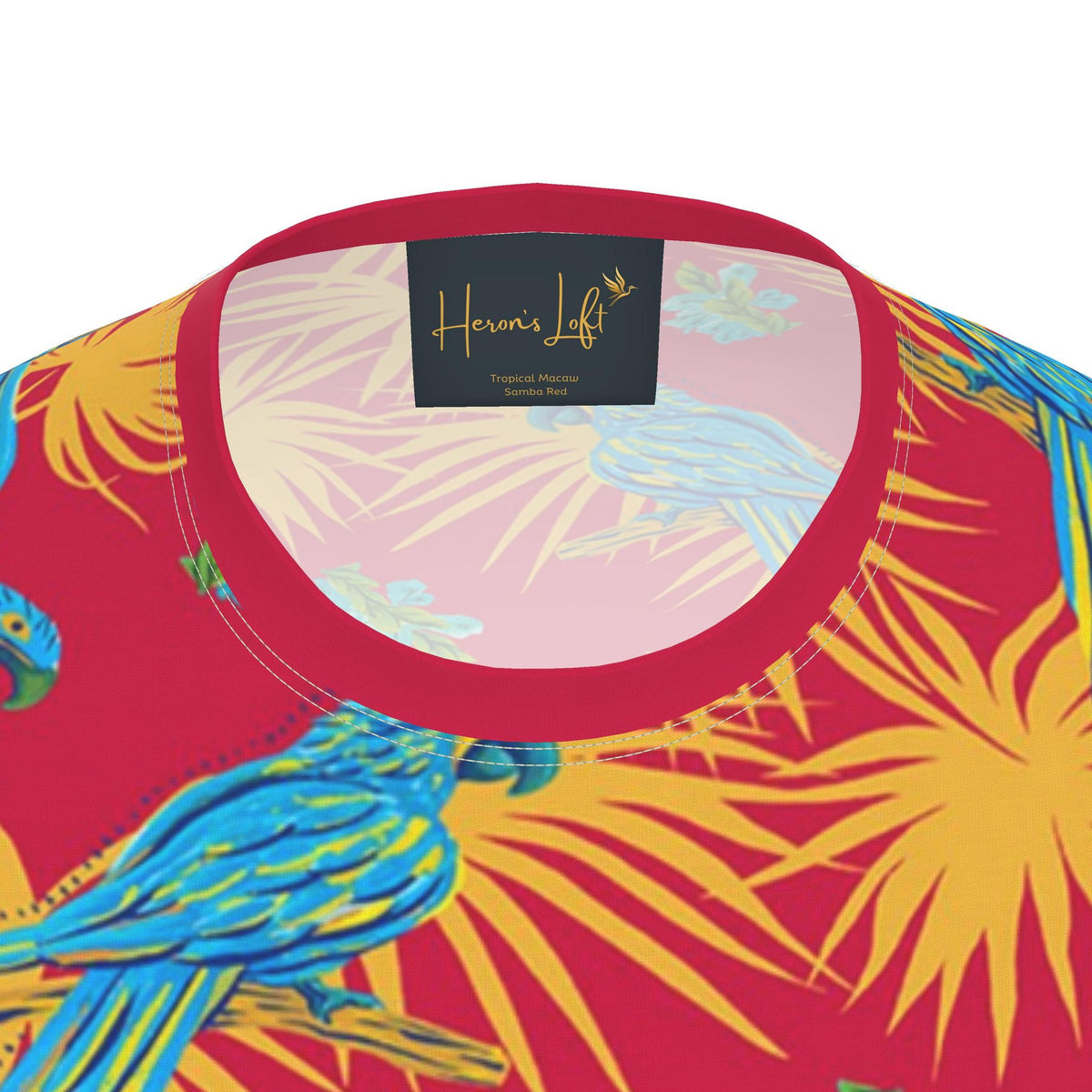 Men's Athletic Crew Neck T-Shirt — Tropical Macaw Samba Red
