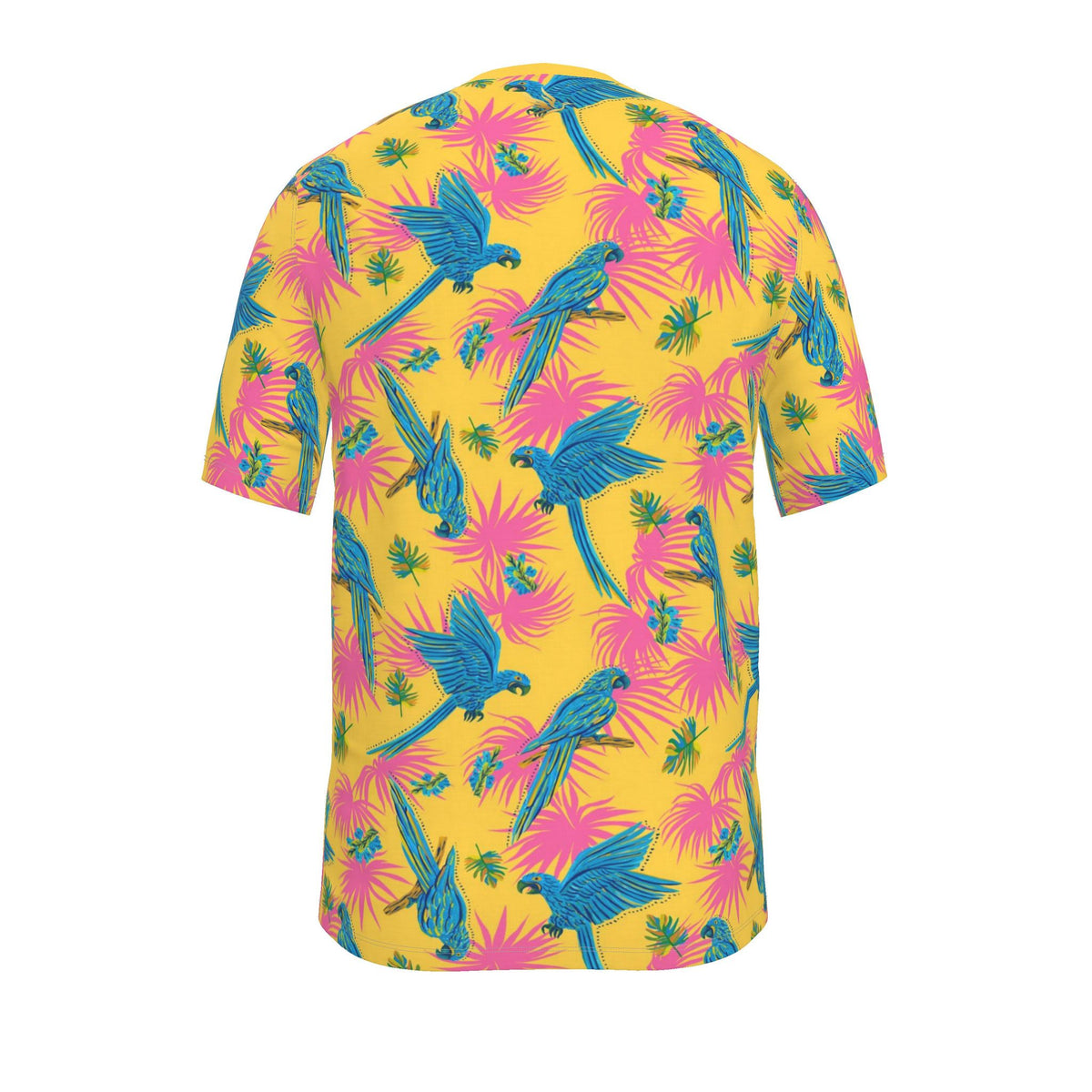 Men's Athletic Crew Neck T-Shirt — Tropical Macaw Sunny Fuchsia