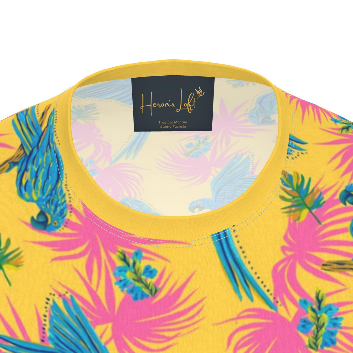 Men's Athletic Crew Neck T-Shirt — Tropical Macaw Sunny Fuchsia