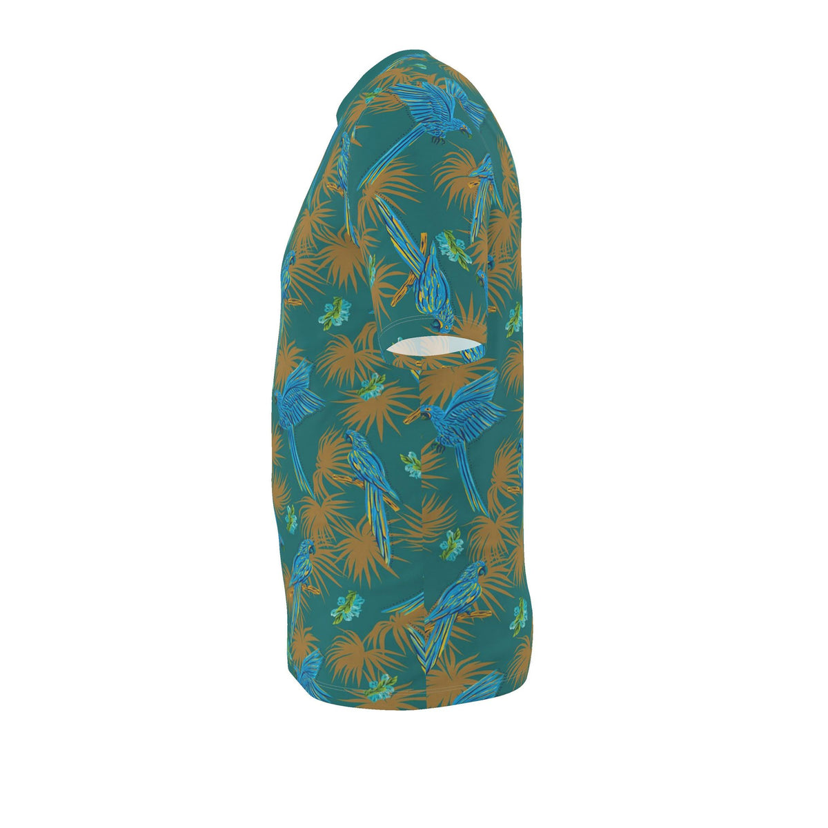 Men's Athletic Crew Neck T-Shirt — Tropical Macaw Palm Teal