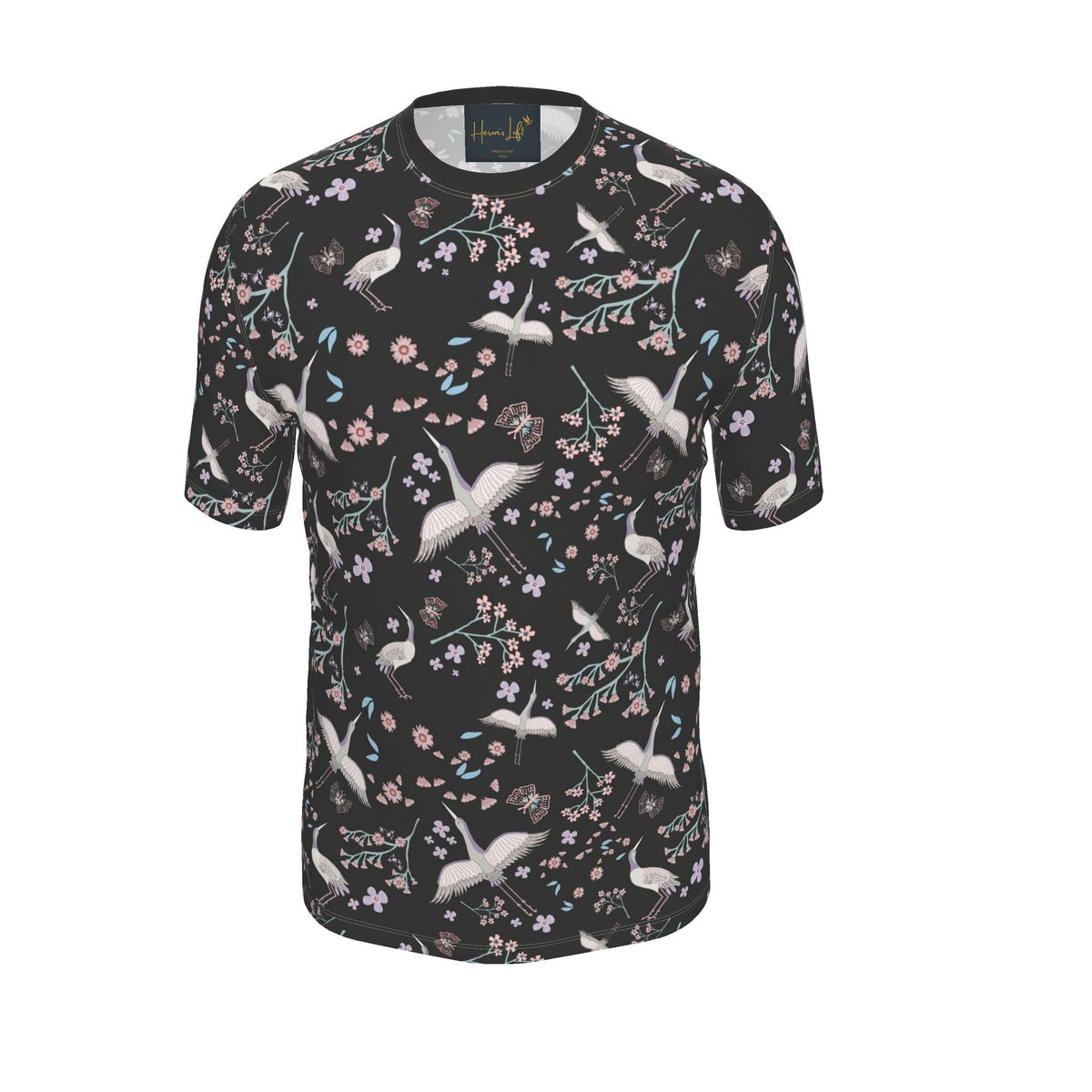 Men's Athletic Crew Neck T-Shirt — White Crane Onyx