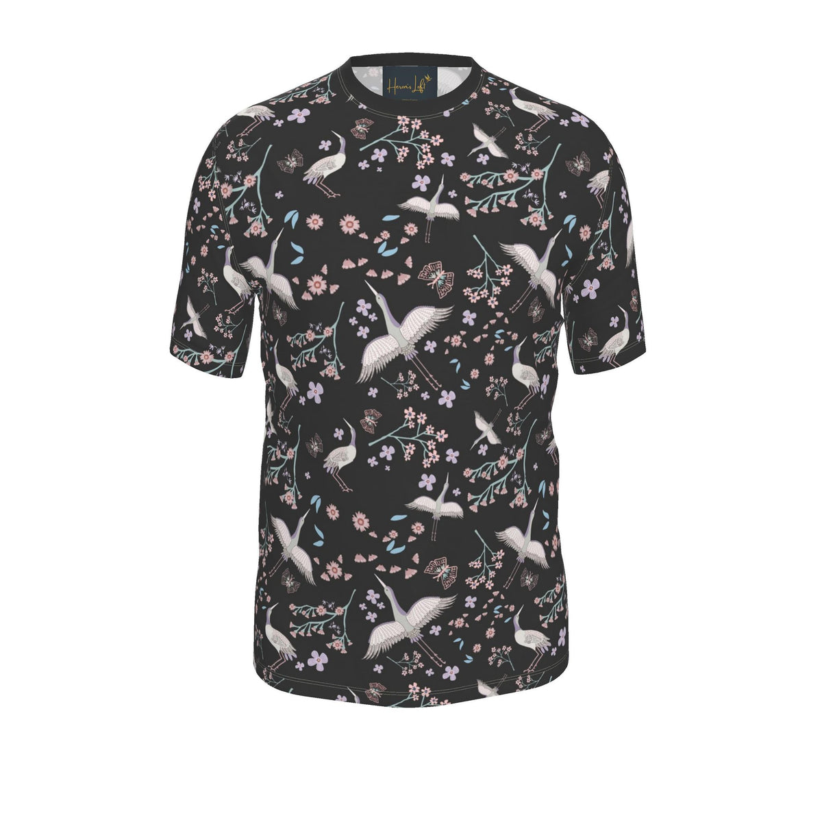 Men's Athletic Crew Neck T-Shirt — White Crane Onyx