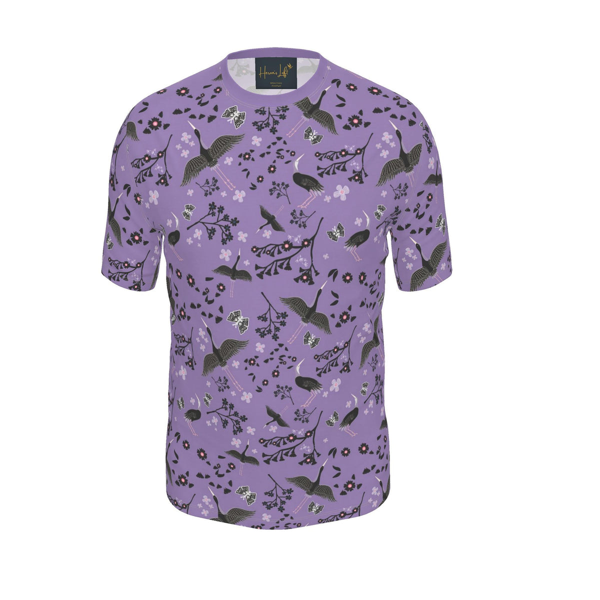 Men's Athletic Crew Neck T-Shirt — White Crane Amethyst