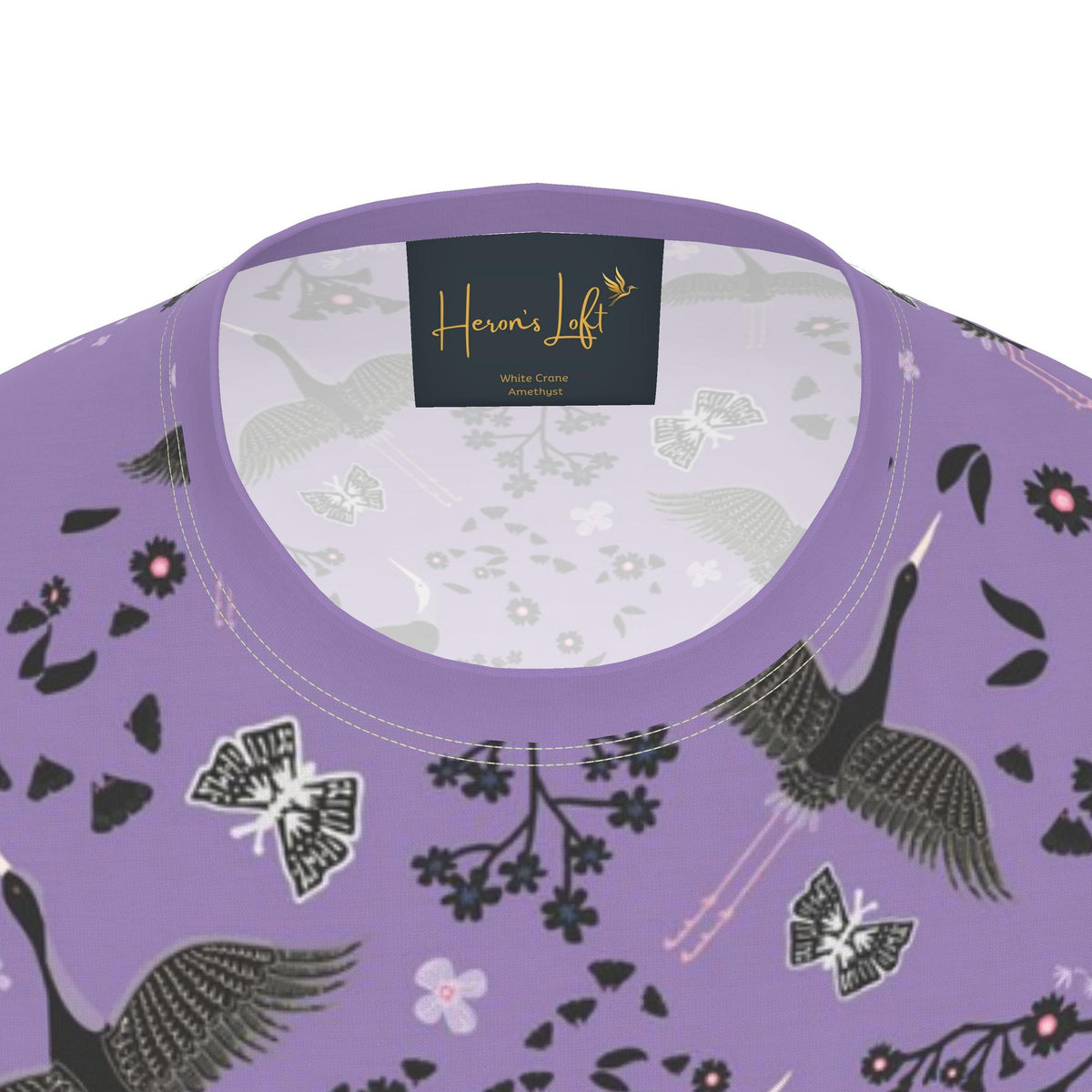 Men's Athletic Crew Neck T-Shirt — White Crane Amethyst