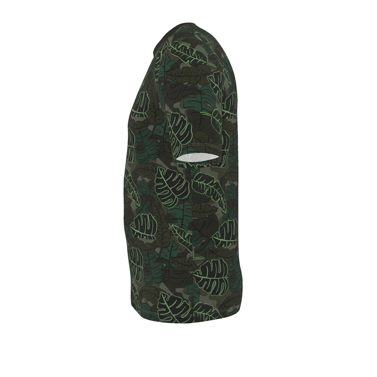 Men's Athletic Crew Neck T-Shirt — Camo Leaves Sage Noir