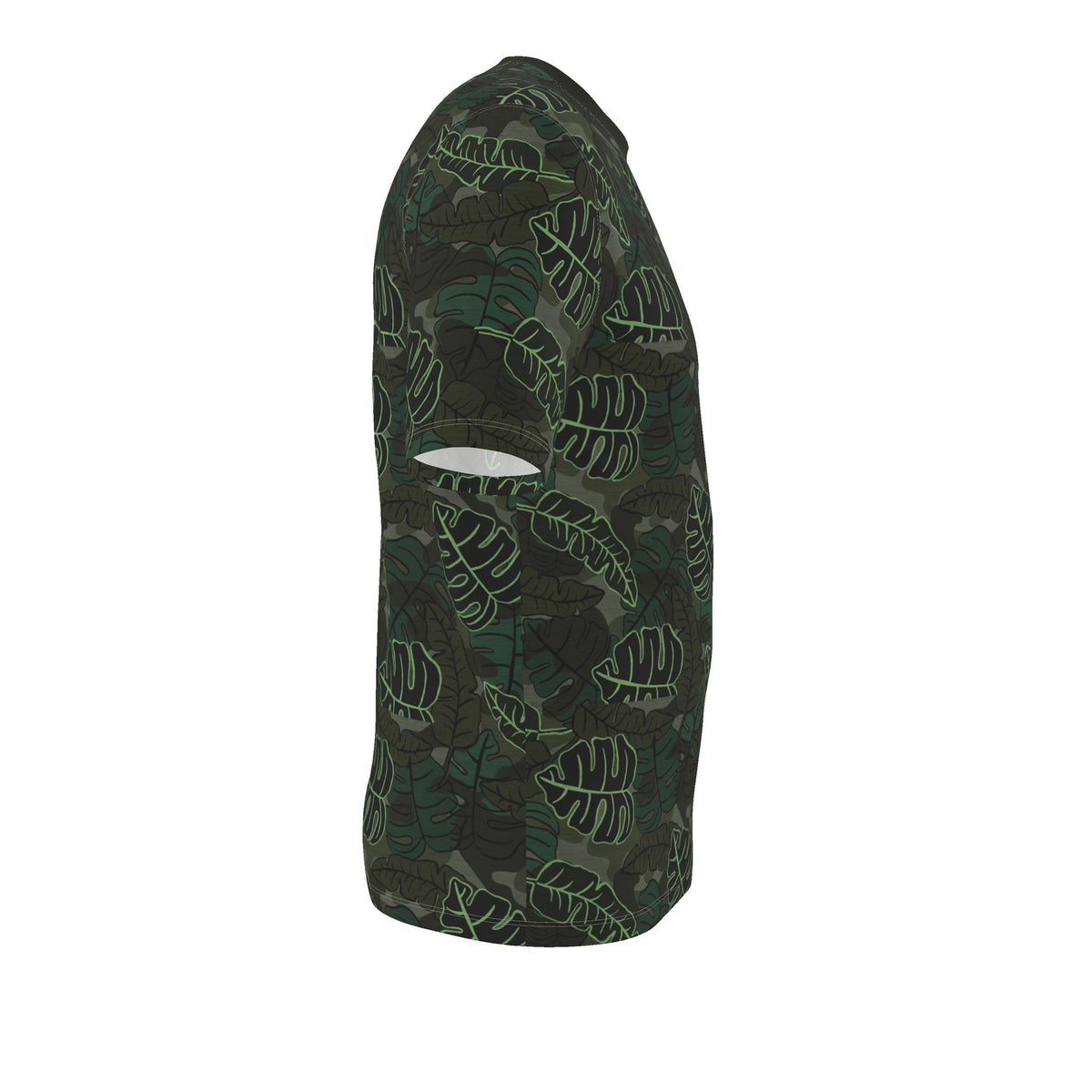Men's Athletic Crew Neck T-Shirt — Camo Leaves Sage Noir