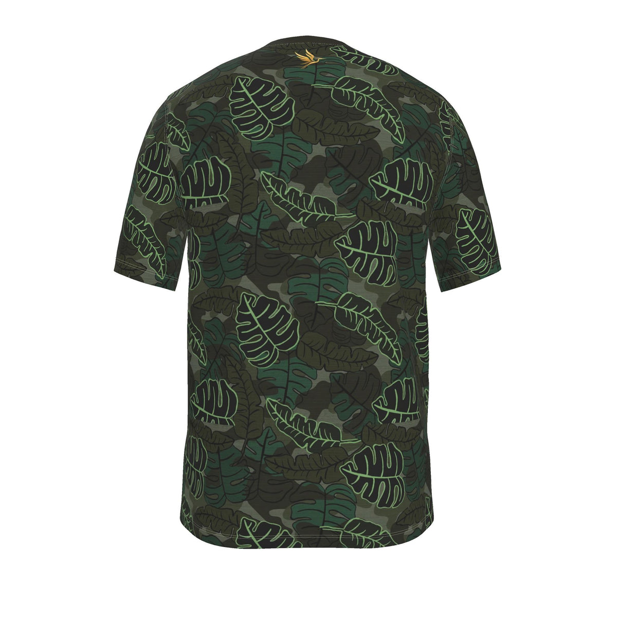 Men's Athletic Crew Neck T-Shirt — Camo Leaves Sage Noir
