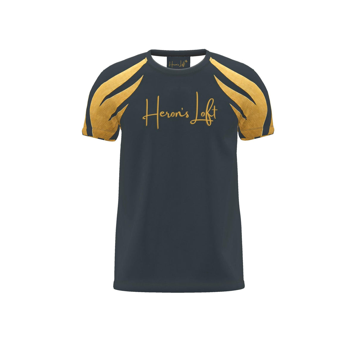 Women's Athletic Crew Neck T-Shirt — Signature Heron Charcoal Luxe