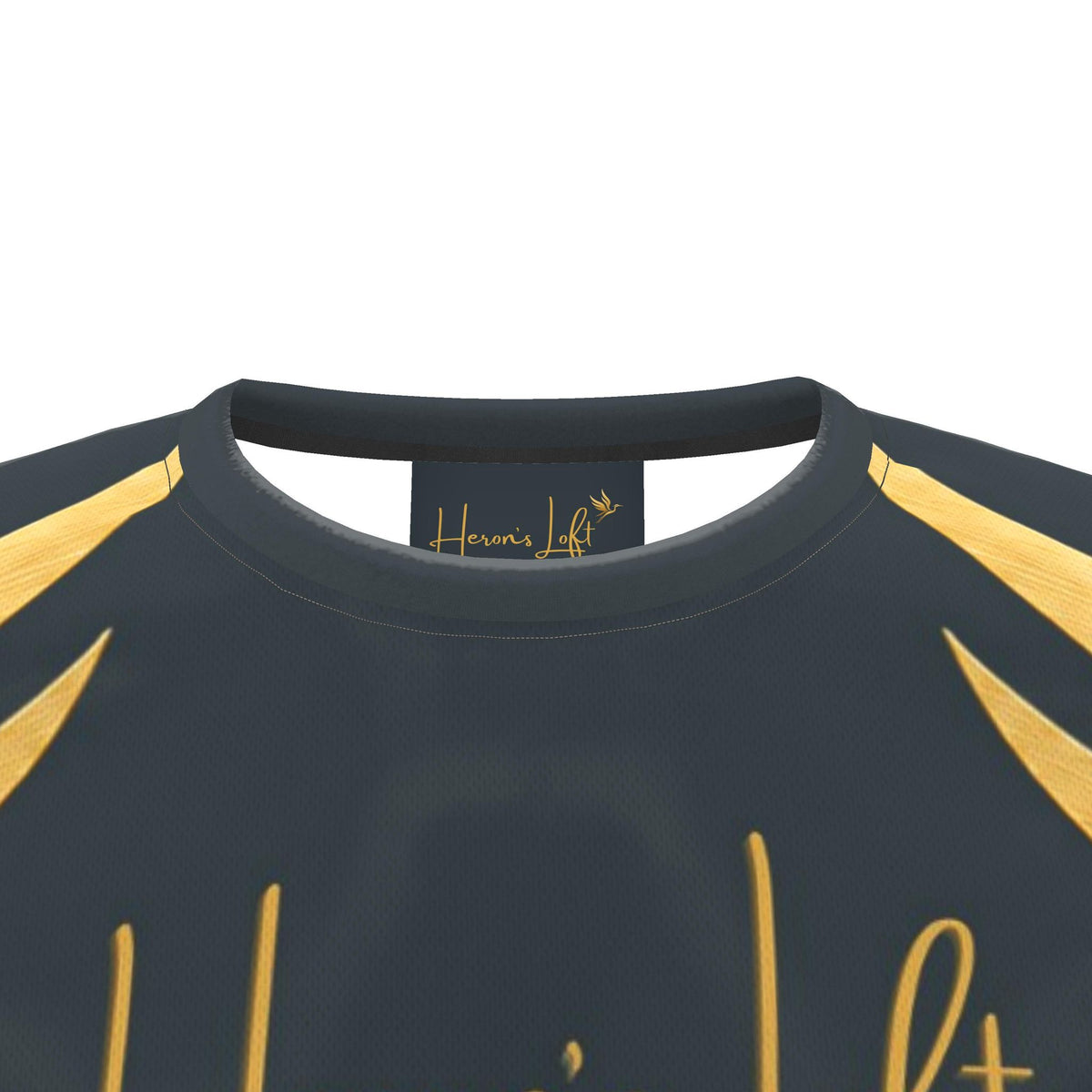 Women's Athletic Crew Neck T-Shirt — Signature Heron Charcoal Luxe