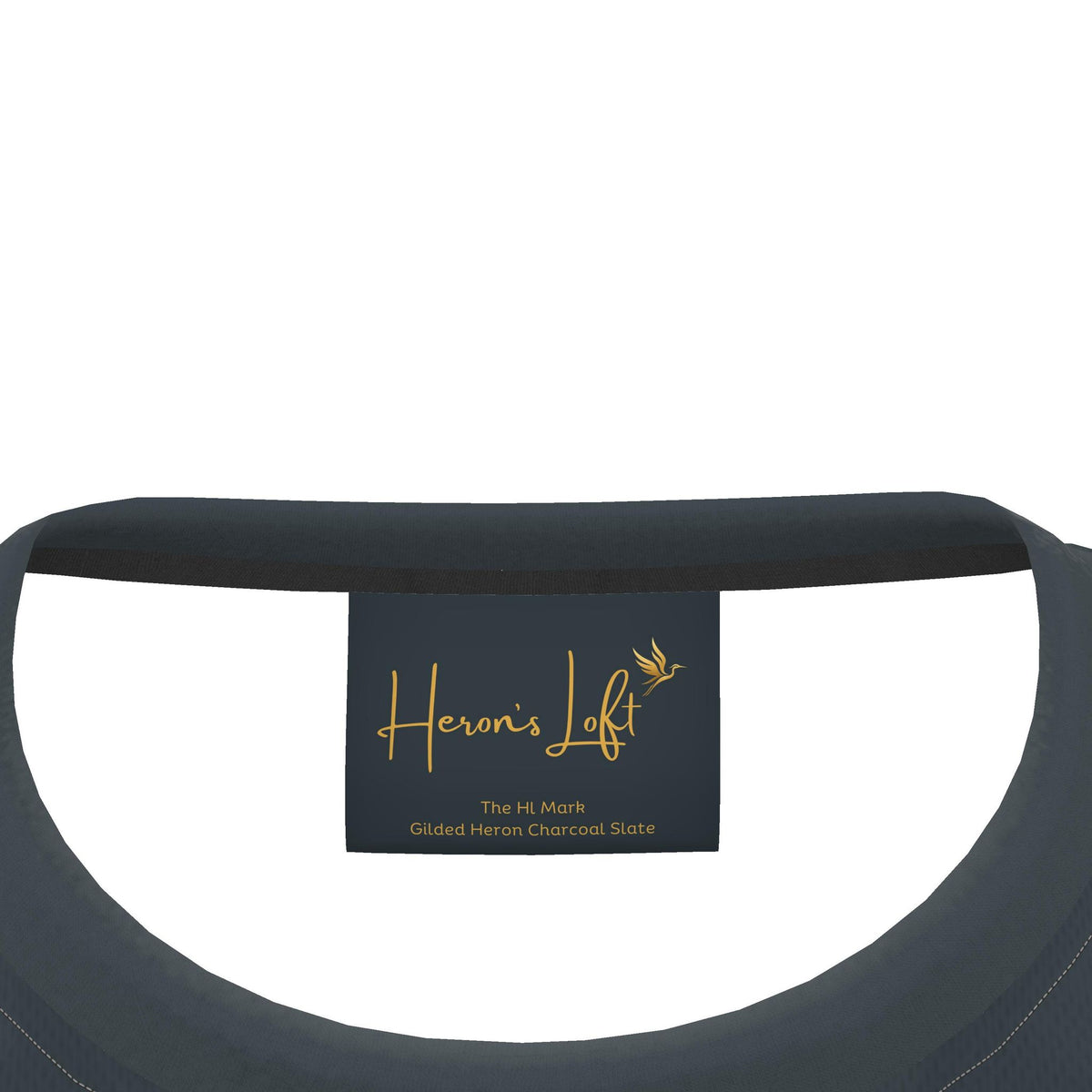 Women's Athletic Crew Neck T-Shirt — Signature Heron Charcoal Luxe
