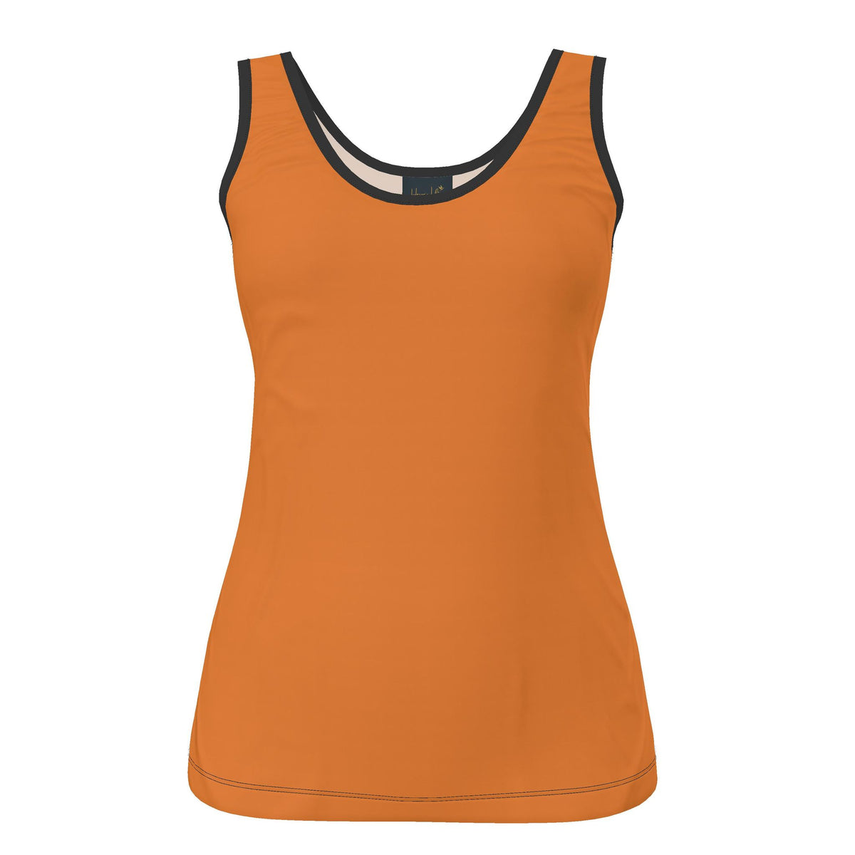 Women's Tank Top — Solid Midnight Monstera Cadmium Orange