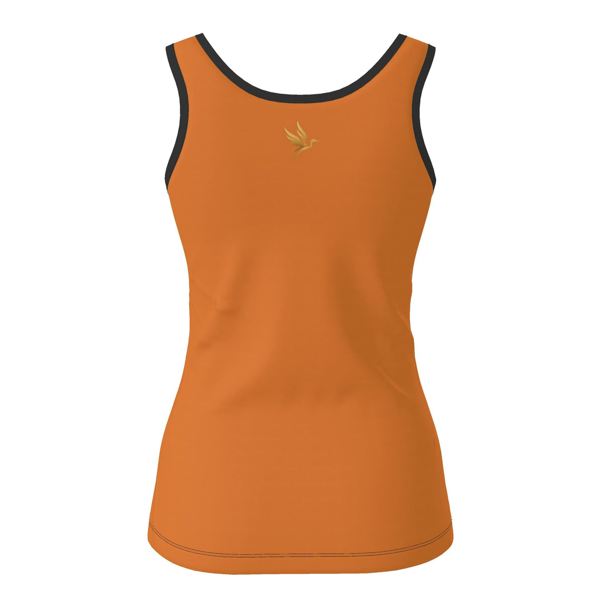 Women's Tank Top — Solid Midnight Monstera Cadmium Orange