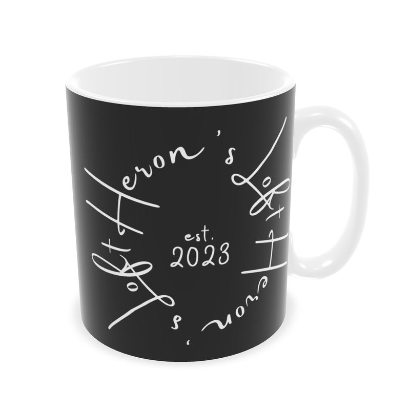 Coffee Mug - Heron's Loft est. 2023 - Heron's Loft Swag - White Script